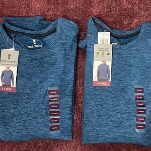 2 FREE COUNTRY sueded Long Sleeve crew Size XL